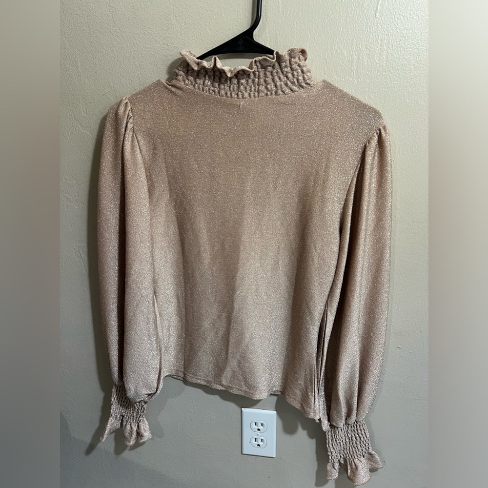 Rose Gold Top with long sleeves size XS